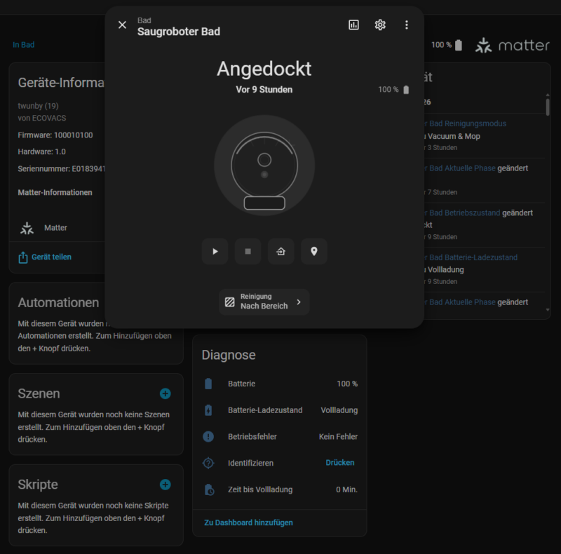 ECOVACS DEEBOT T90 OMNI Matter Home Assistant 800x790 - Test &ndash; ECOVACS DEEBOT T90 PRO OMNI &ndash; Saug- und Wischroboter