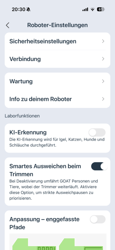 Test – ECOVACS GOAT A1600 LiDAR PRO – Mähroboter mit TruEdge-Trimmer ohne Kabel IMG 9494 368x800 - Test – ECOVACS GOAT A1600 LiDAR PRO – Mähroboter mit TruEdge-Trimmer ohne Kabel