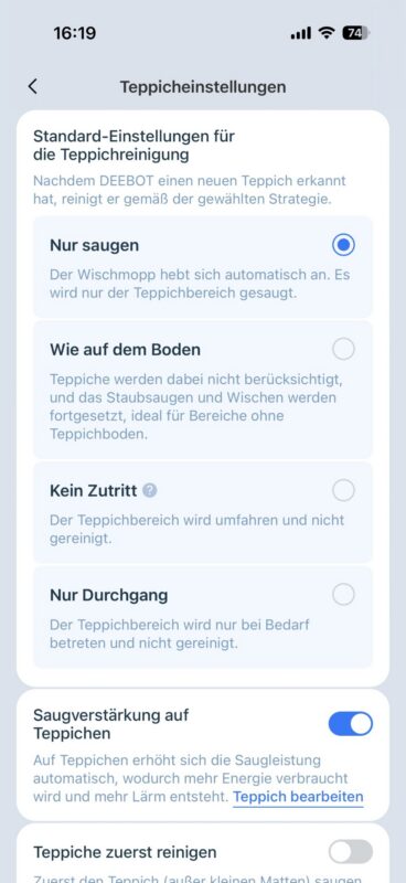 Test – ECOVACS DEEBOT X12 OmniCyclone – Saug- und Wischroboter mit FocusJet 26 06 30 16 19 07 0515 368x800 - Test – ECOVACS DEEBOT X12 OmniCyclone – Saug- und Wischroboter mit FocusJet